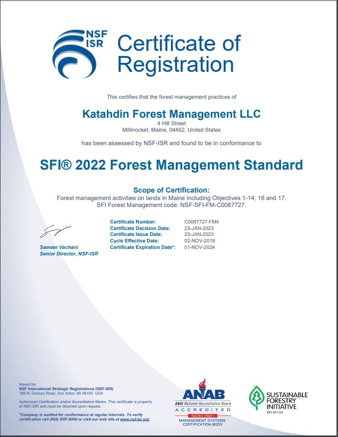 KFM SFI® Certificate