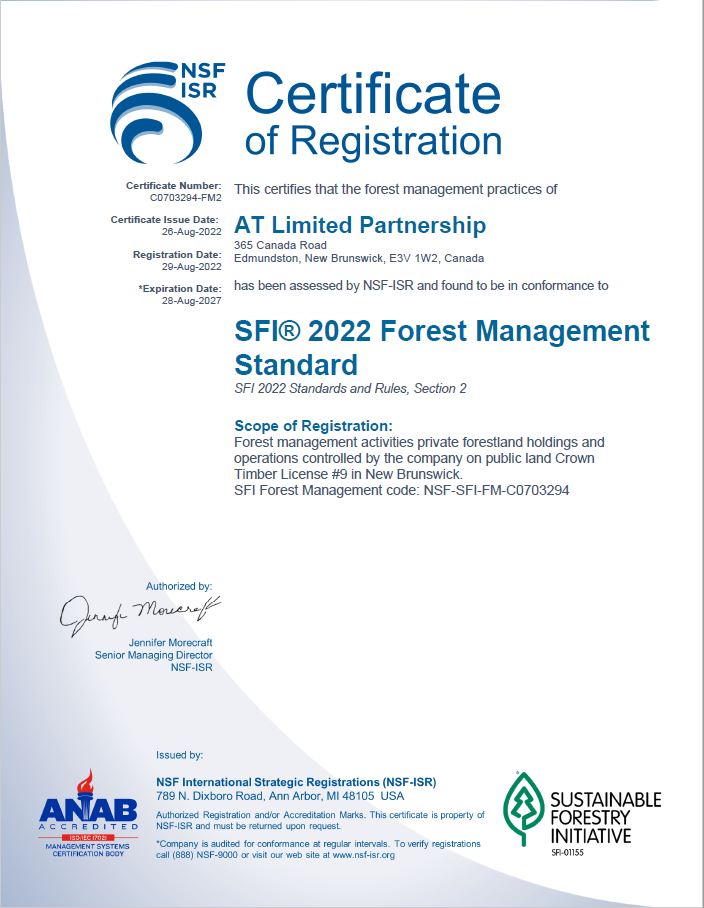 NB SFI® Certificate
